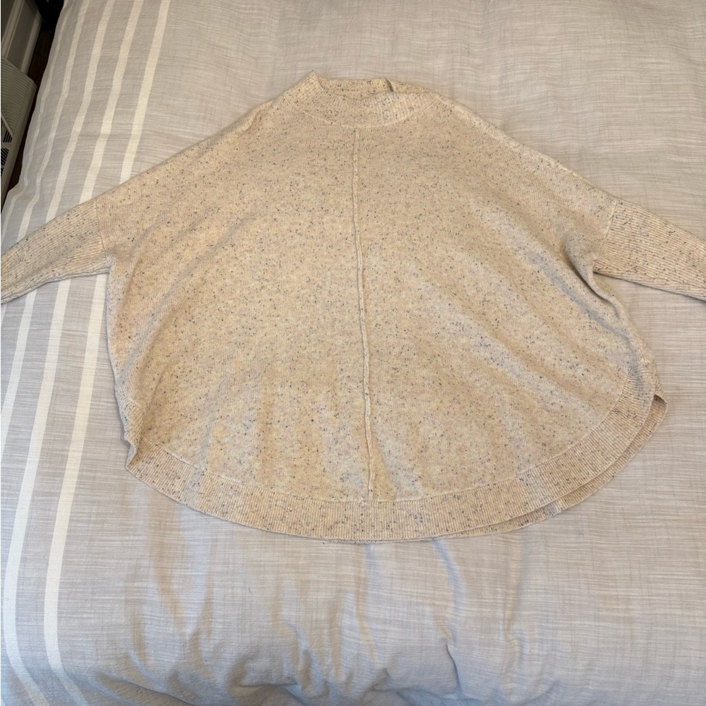 LOFT Speckled Cream Knit Sweater